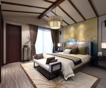 New Chinese Style Bedroom-ID:671554162