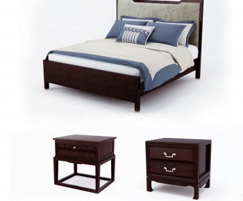 New Chinese Style Double Bed-ID:699835394