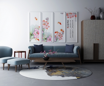 New Chinese Style Sofa Combination-ID:151593428