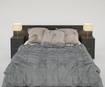 Nordic Style Double Bed-ID:711179198