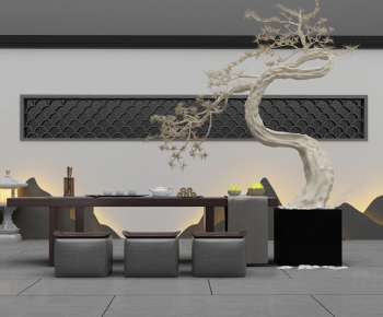 新中式茶桌椅干枝-ID:712971921