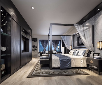 New Chinese Style Bedroom-ID:525370681