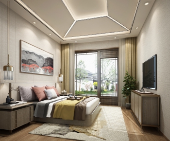 New Chinese Style Bedroom-ID:810230369