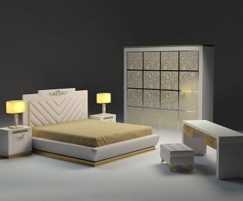 Simple European Style Double Bed-ID:711498873