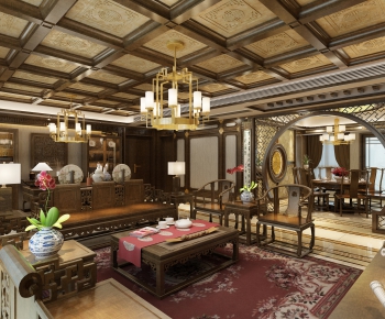 Chinese Style A Living Room-ID:755206248
