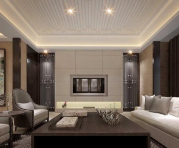 New Chinese Style A Living Room-ID:385288319