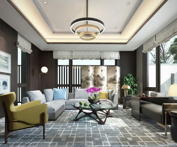 New Chinese Style A Living Room-ID:248979714
