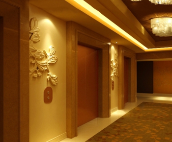 Modern Corridor Elevator Hall-ID:350436383