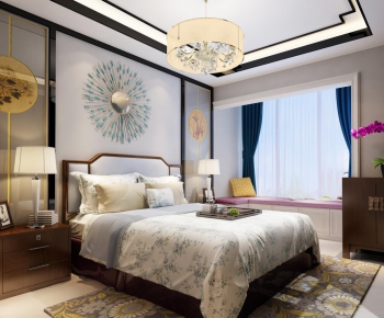 New Chinese Style Bedroom-ID:896529873