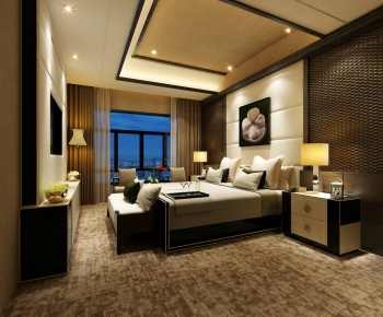 Modern New Chinese Style Bedroom-ID:457070512