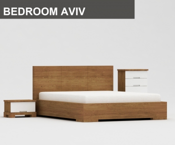 Modern Double Bed-ID:670993967
