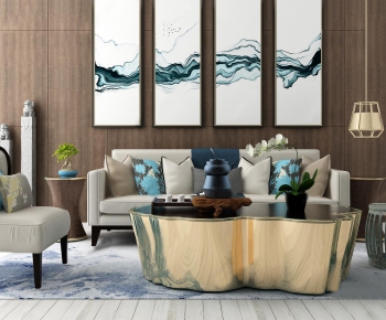 New Chinese Style Sofa Combination-ID:662176521