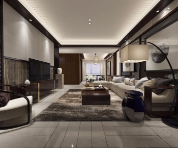 New Chinese Style A Living Room-ID:246483966