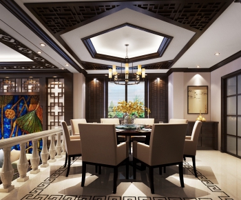 New Chinese Style Dining Room-ID:965911585