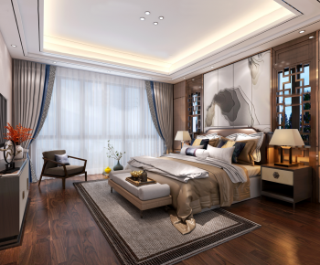 New Chinese Style Bedroom-ID:611379268