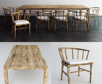 Industrial Style Country Style Dining Table And Chairs-ID:243096837