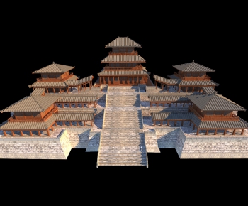 Chinese Style Ancient Architectural Buildings-ID:448184121