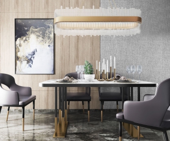 Post Modern Style Dining Table And Chairs-ID:865376996