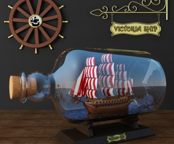 地中海海盗船器皿摆件-ID:199318835