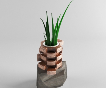 Modern Potted Green Plant-ID:960537255