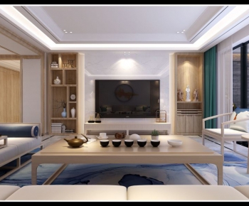 New Chinese Style A Living Room-ID:780891273