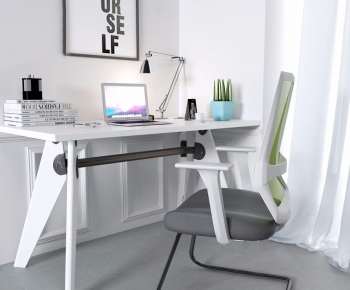 Modern Computer Desk And Chair-ID:471556733