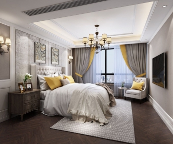 American Style Simple Style Bedroom-ID:426592947