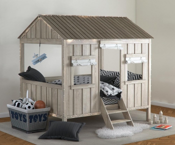 北欧现代房子造型儿童床-ID:465568651