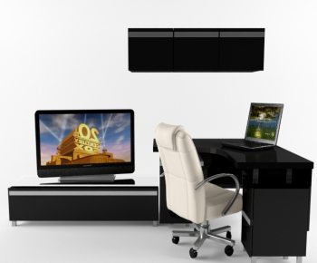 Modern Computer Desk And Chair-ID:245984259