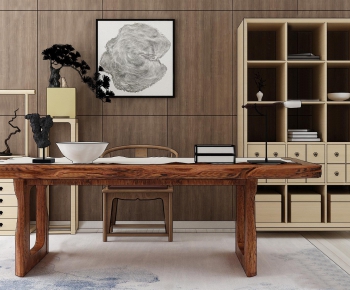 New Chinese Style Computer Desk And Chair-ID:742685272
