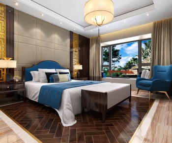 Modern New Chinese Style Bedroom-ID:822493989