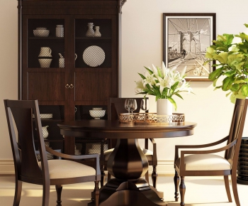 American Style Dining Table And Chairs-ID:381443684