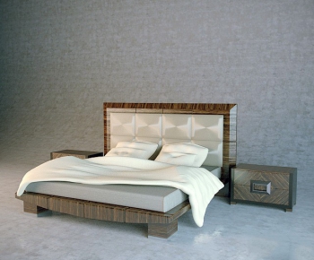 Simple European Style Double Bed-ID:767115345