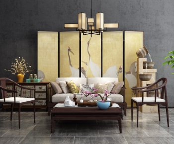 New Chinese Style Sofa Combination-ID:695588175