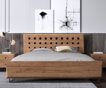 Modern Double Bed-ID:756336949