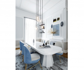 Modern Post Modern Style Dining Table And Chairs-ID:393517722