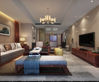 New Chinese Style A Living Room-ID:388469659