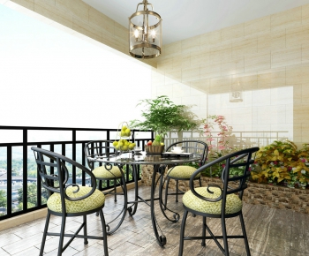 Modern Idyllic Style Balcony-ID:596981147