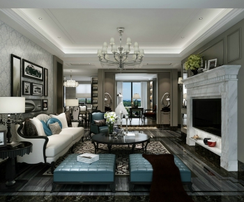 New Classical Style A Living Room-ID:790089514
