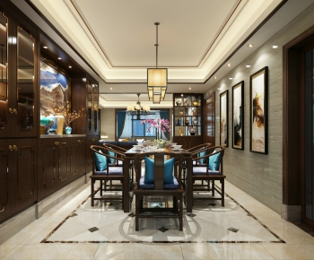 New Chinese Style Dining Room-ID:225547272