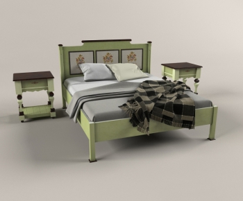 Idyllic Style Double Bed-ID:846738656