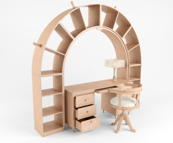 European Style Computer Desk And Chair-ID:227523448