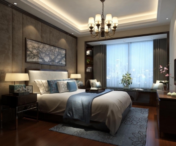 New Chinese Style Bedroom-ID:400126971