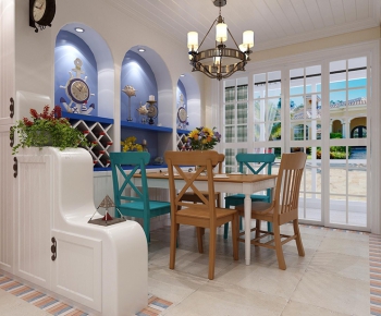 Mediterranean Style Idyllic Style Dining Room-ID:248049439