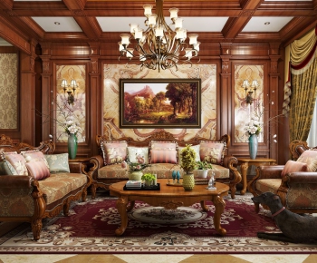 American Style European Style A Living Room-ID:879219445