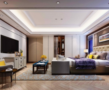 Modern New Chinese Style Bedroom-ID:716241874