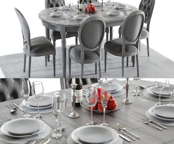 American Style Dining Table And Chairs-ID:646086931