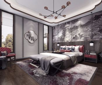 New Chinese Style Bedroom-ID:911597919