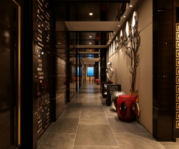 New Chinese Style Corridor Elevator Hall-ID:956046829