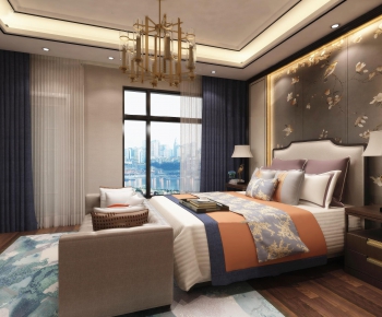 New Chinese Style Bedroom-ID:176369835